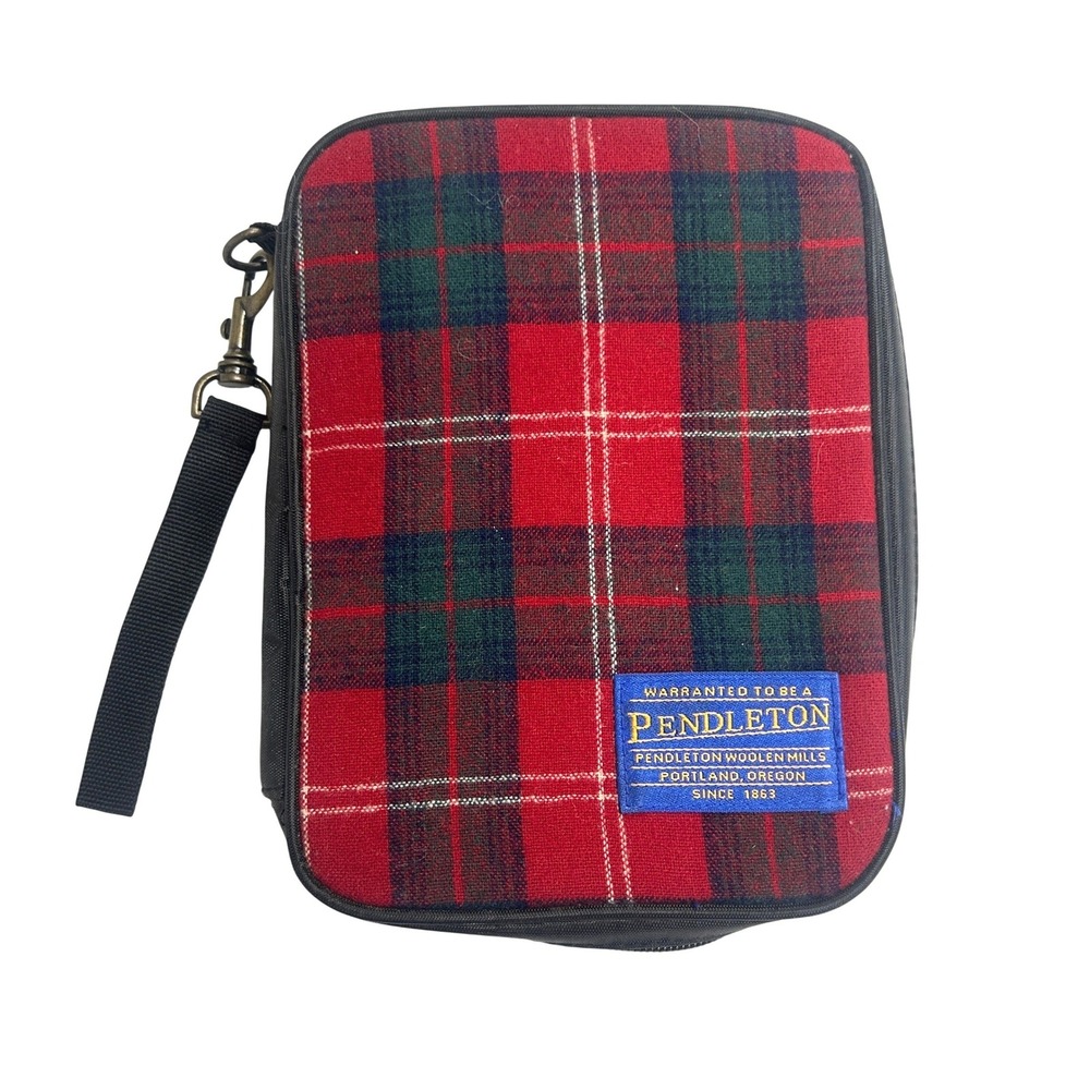 Pendleton Red Tartan Plaid Wool Binder Organizer Red Academic Heritage Preppy